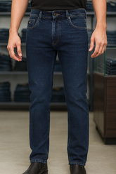 CLVN KLEN (C-K) MEN'S DARK INDIGO STRAIGHT FIT DENIM JEANS